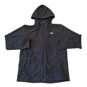 The North Face Men's Full Zip Hooded Fleece Jacket Black Size L